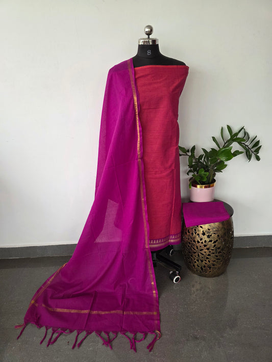 Pure south cotton with kanchi border set - HA66