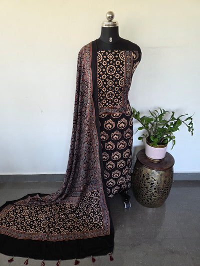Handcrafted ajrakh modal silk set -HZ312
