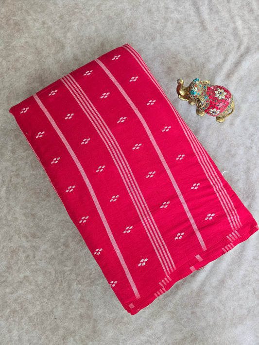 Prewashed Pure handloom cotton running material ( 0.5 mtrs ) - HRM50