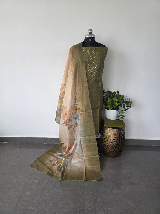 Premium semi tussar silk set - CLA237