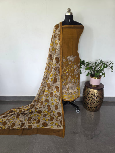 Handcrafted Kota kalamkari set (2 pc set )-AK474