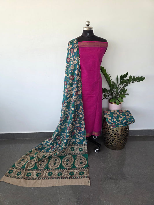 Fusion mangalagiri cotton with kalamkari salwar set - AK38