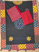 Handcrafted ajrakh cotton top with applique cotton shawl - BAA36