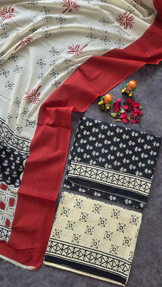 Handblock Jaipuri pure cotton set - JA696