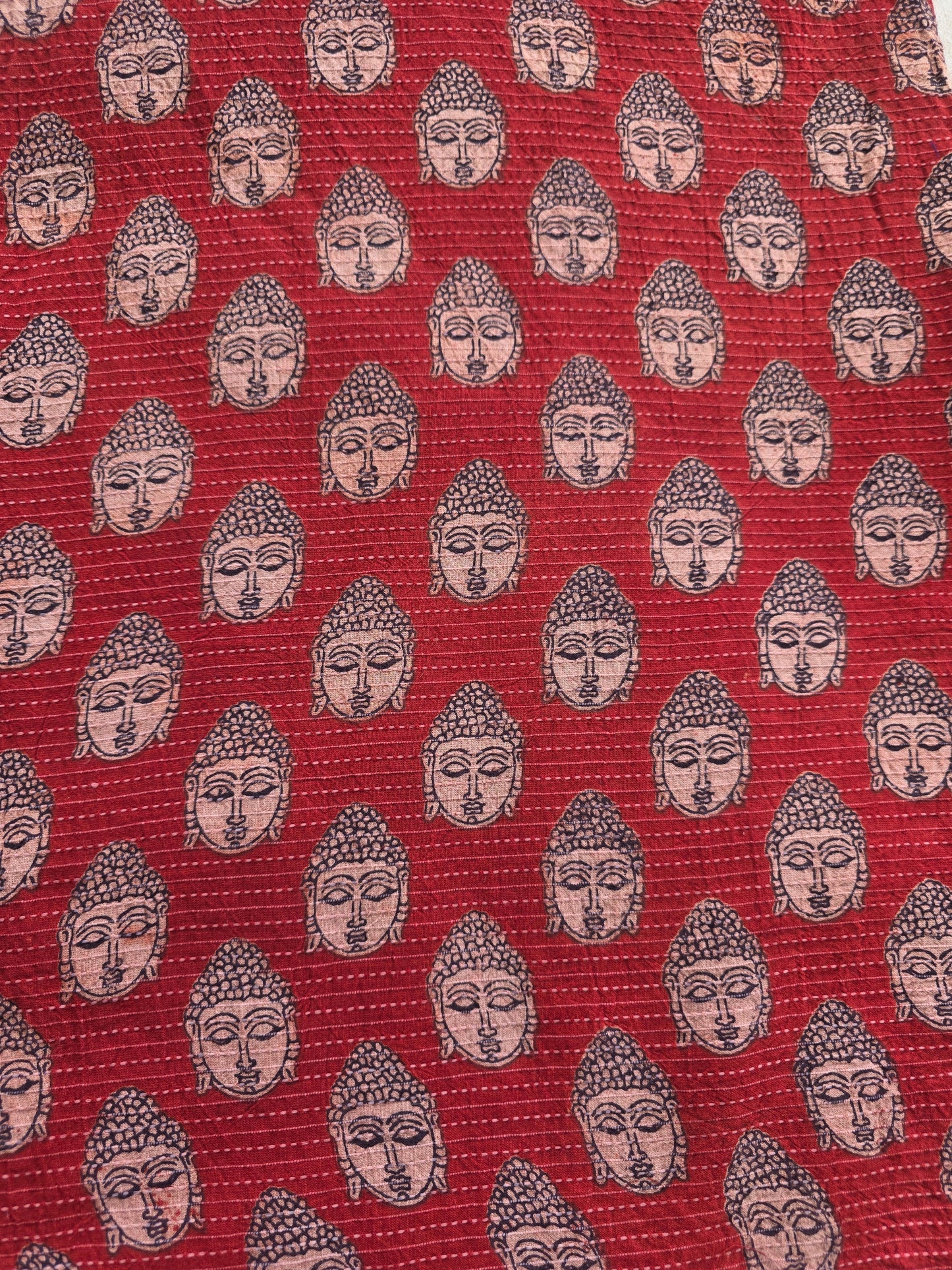 Pure kalamkari Kantha cotton running material (1 meter) - KM61