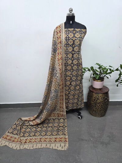 Handblock pure kalamkari cotton set (2 pc set) - AK518