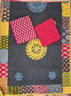 Handcrafted ajrakh cotton top with applique cotton shawl - BAA29