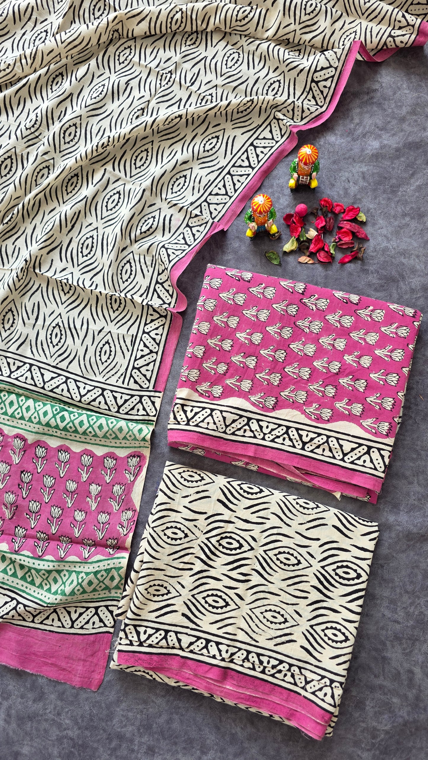 Handblock Jaipuri pure cotton set - JA483