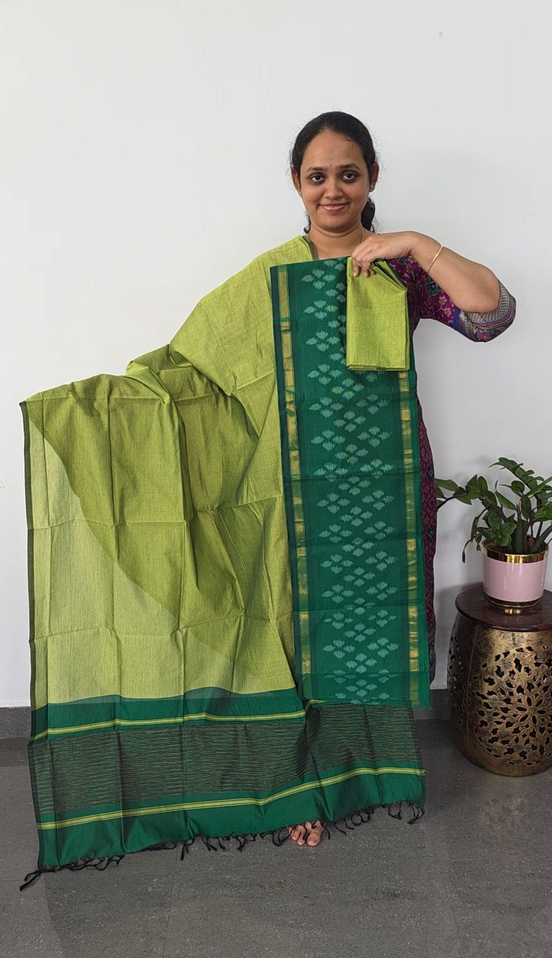 Pochampally sico set with ikkat damn - SD518
