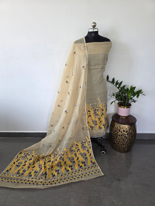 Checked silk cotton jamdhani set - DD2