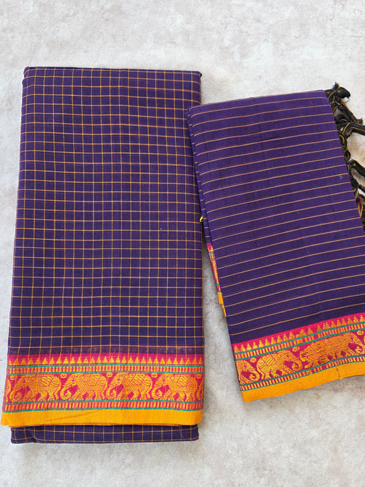 Mercerised checked narayanapet salwar set (4.5 meters)- NA156