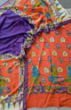 Handcrafted Kalahasthi Penkalamkari bangalore silk set - KH45