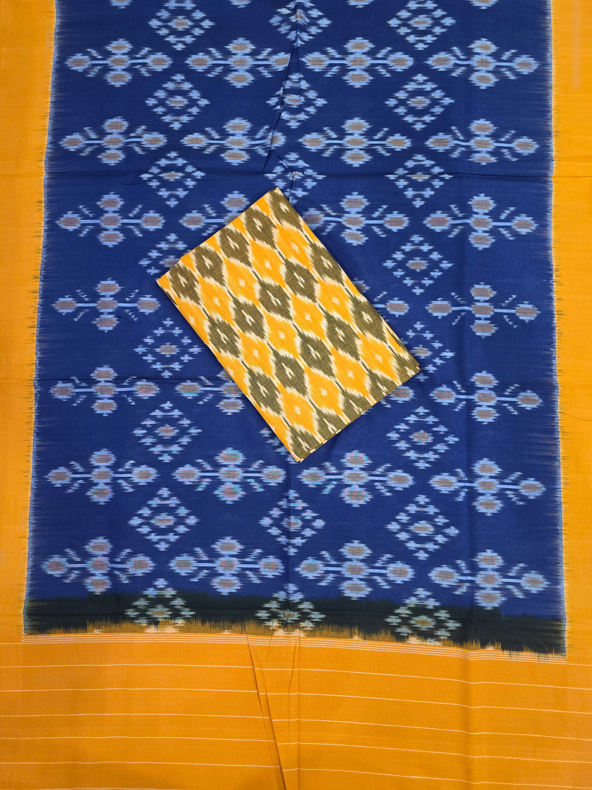 Ikkat cotton with Handloom Mercerised ikkat duppatta - WW870