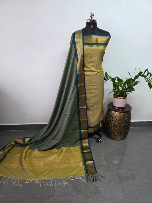 Gadwal border soft silk salwar set - GS21