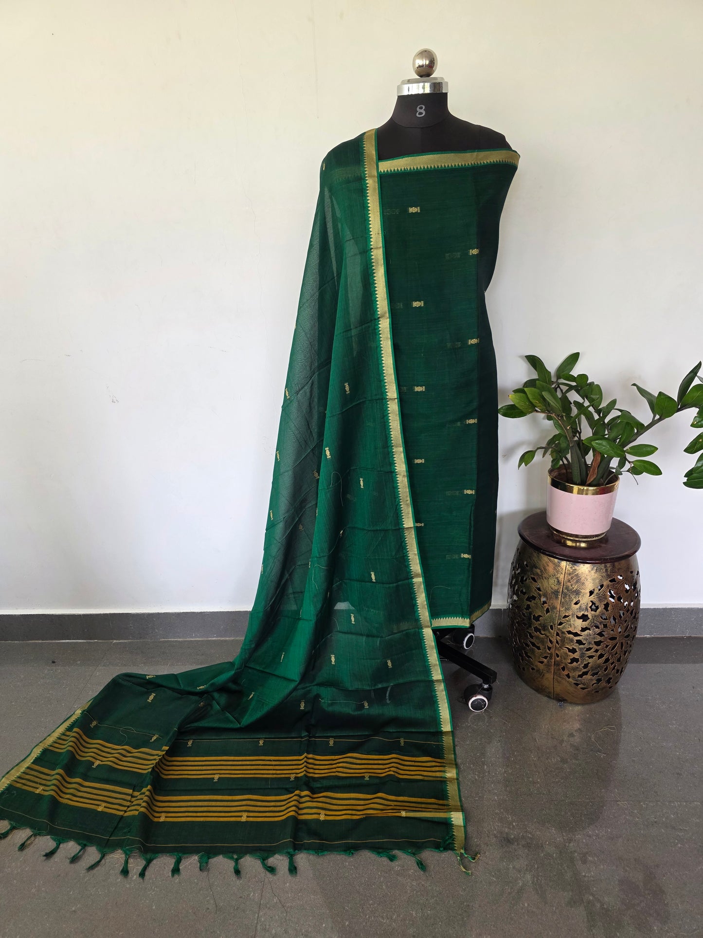 Mercerised narayanapet salwar set with butta weave(4.5 meters) -NA493