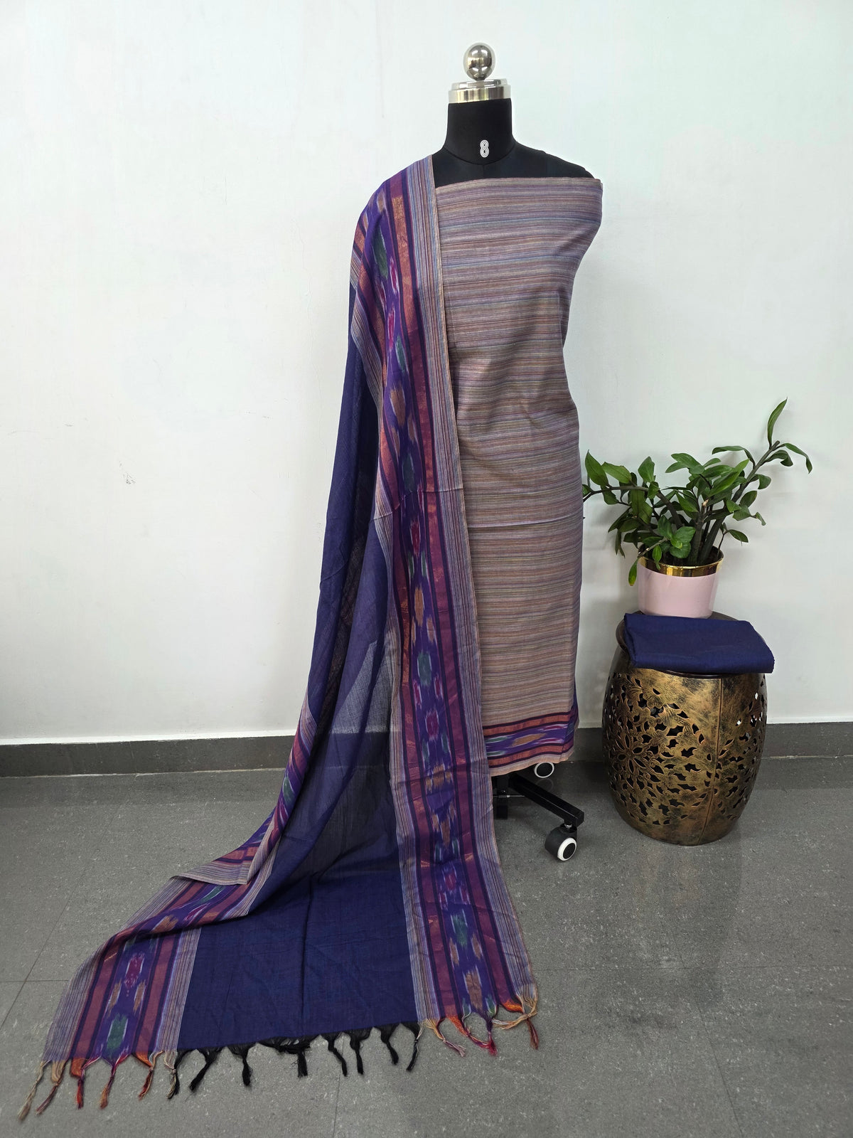 Pochampally border south cotton set - HA109