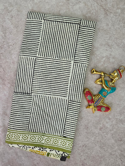 Handblock Jaipuri pure cotton saree - JA527