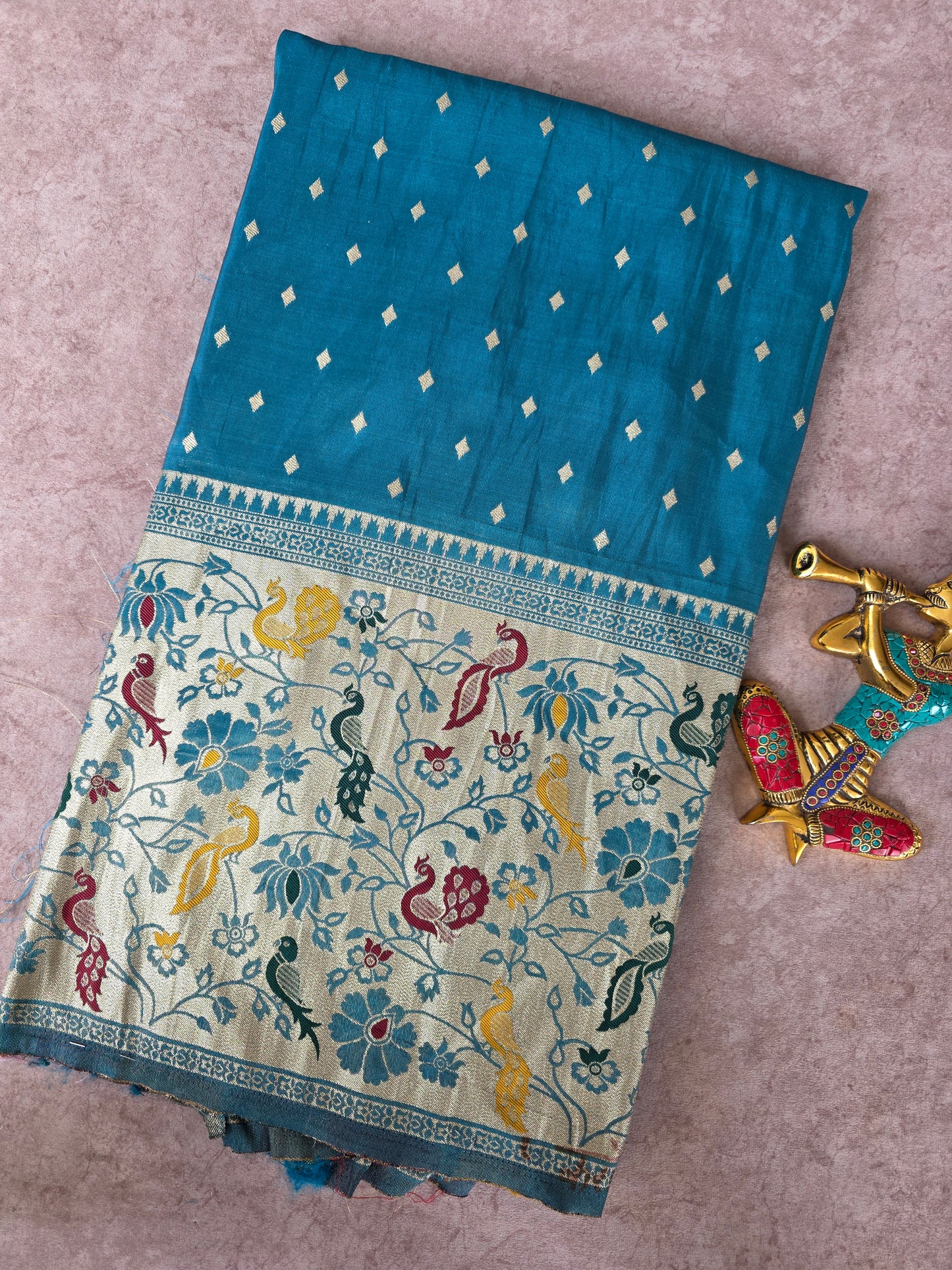 premium cosmos silk paithani running material  - PRM2