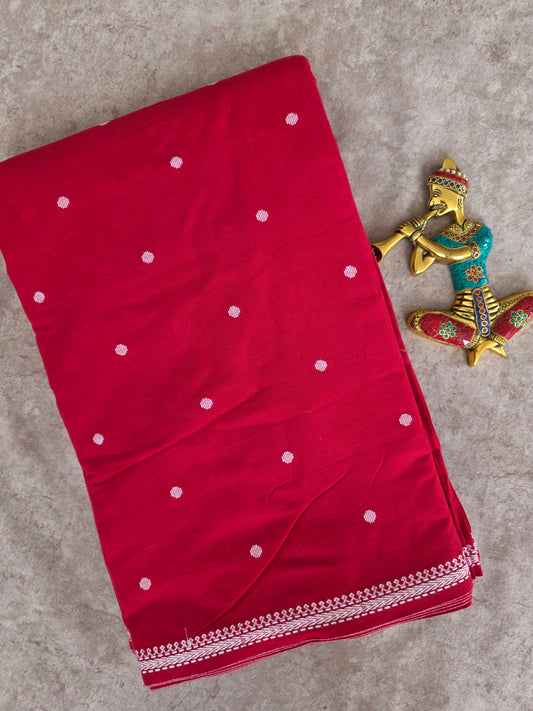 Prewashed Pure handloom cotton running material ( 0.5 mtrs ) - HRM129