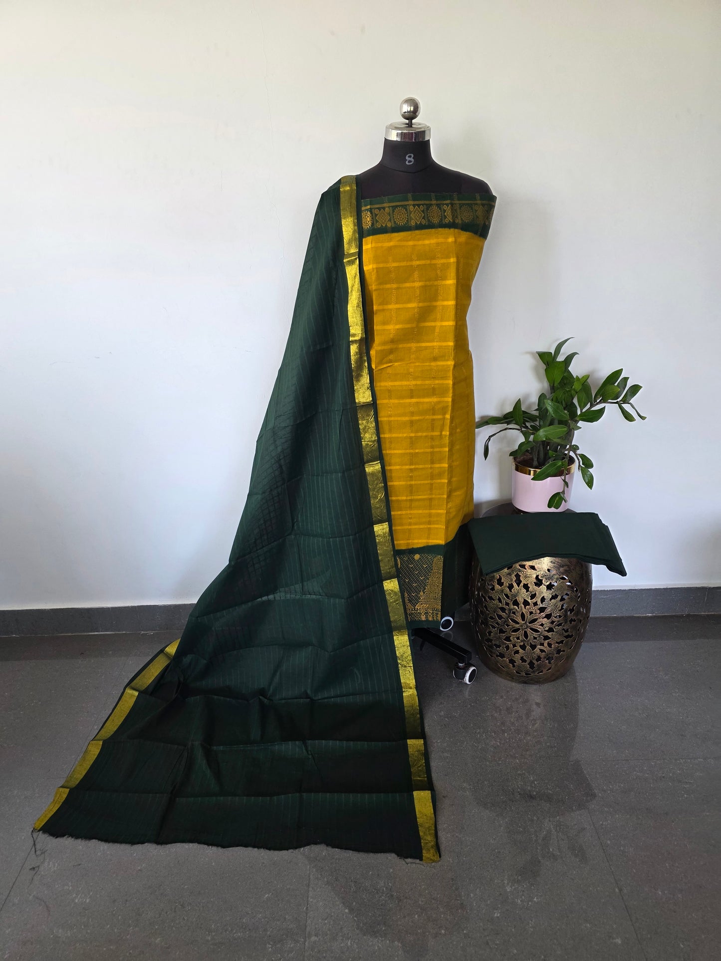 Madurai Sungudi Gopuram border salwar set - MS80