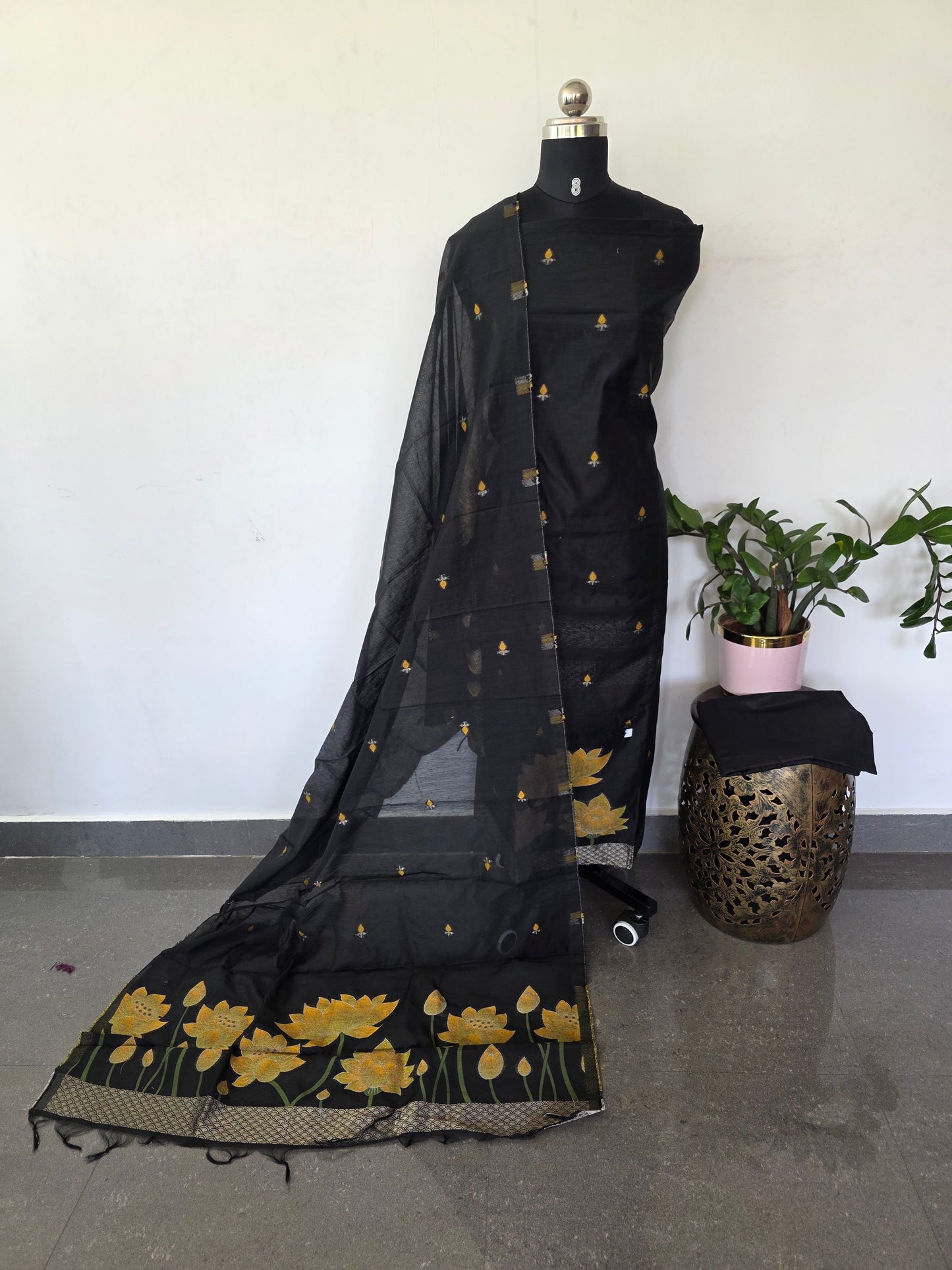 Silk cotton jamdhani set- DM64