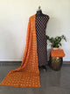 Handcrafted ajrakh cotton set with bandhini duppatta- BAA107