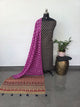 Handcrafted ajrakh cotton set with bandhini duppatta(Black)-HZ359