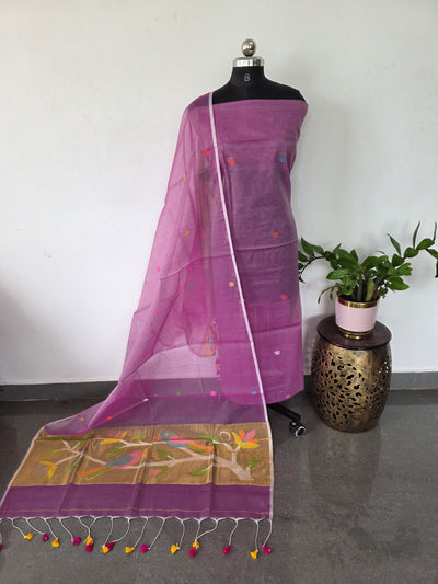 Handloom muslin paithani jamdhani set - JMM355