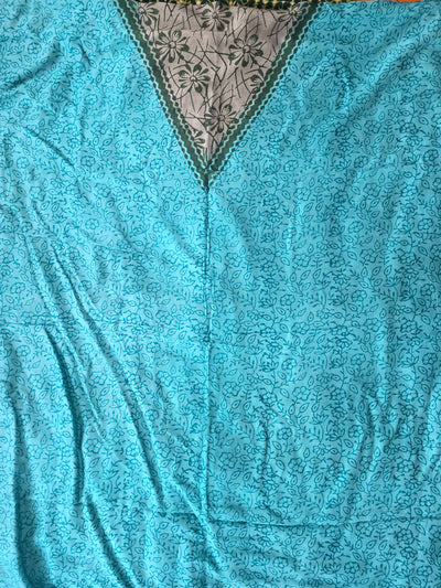 Handblock chanderi silk set- GE151