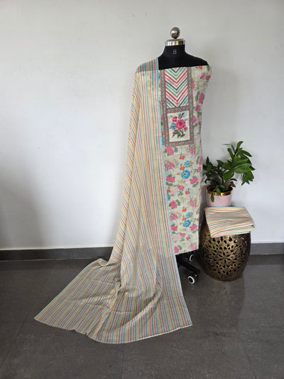 White floral Pure cotton set - BA304