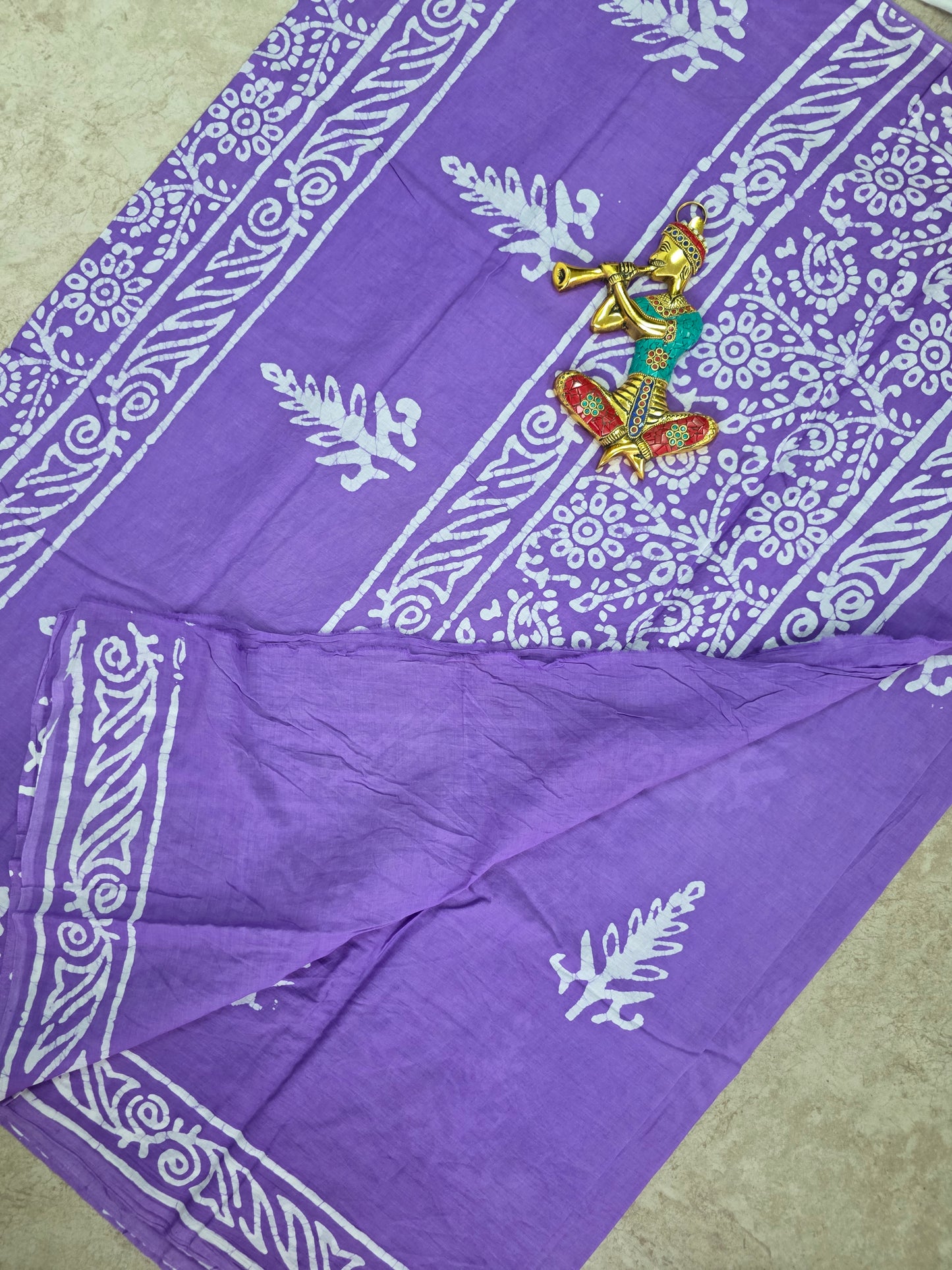 Handblock Jaipuri pure cotton saree - JA514