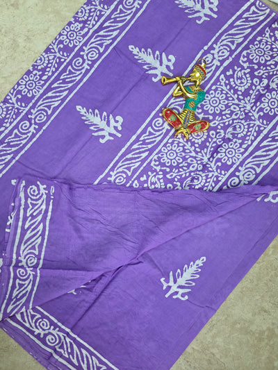 Handblock Jaipuri pure cotton saree - JA514