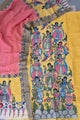 Handcrafted Kalahasthi Penkalamkari bangalore silk set - KH82