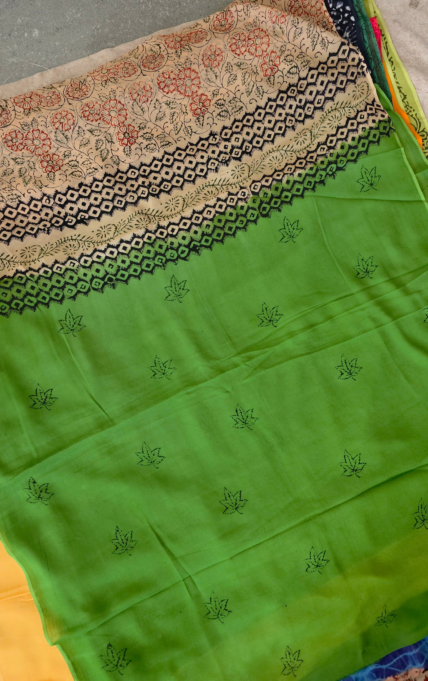 Handblock georgette salwar set - GE177