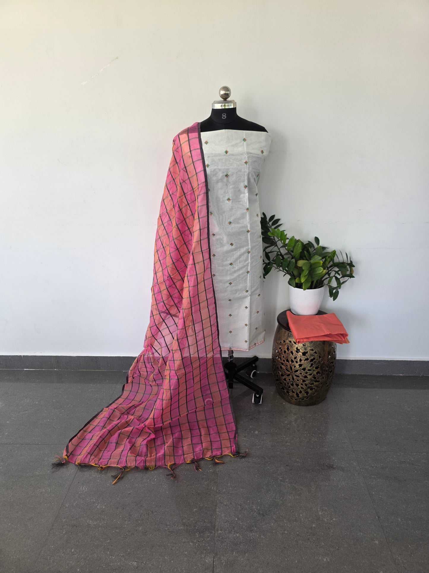 Fancy embroidery silk cotton set - CLA187