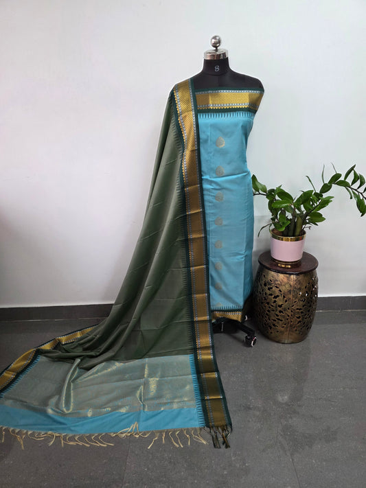 Gadwal border soft silk salwar set - GS15