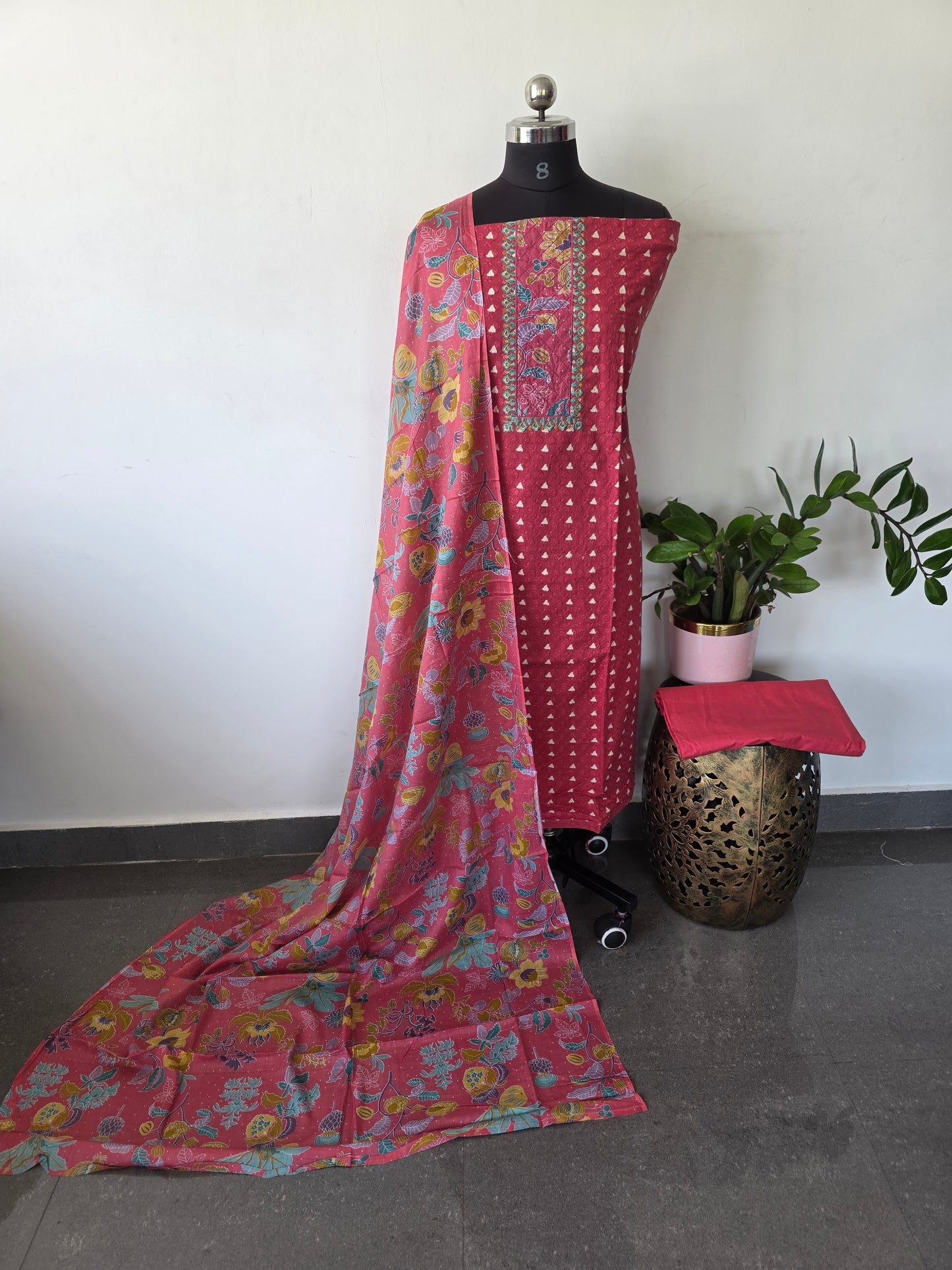 Chikankari Embroidery premium cotton set - AS65