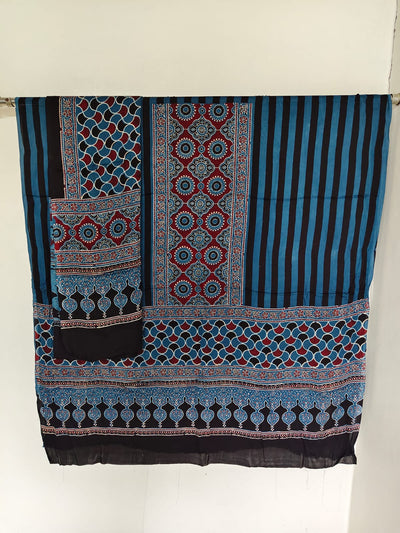 Handcrafted ajrakh modal silk set - HZ209