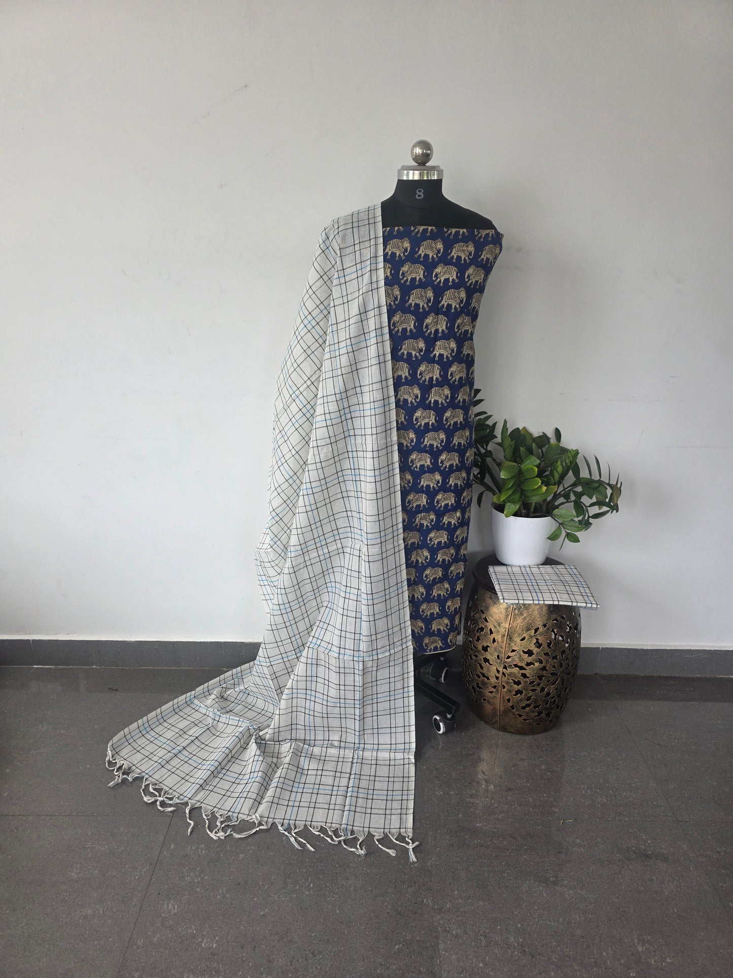 Pure authentic kalamkari silk cotton set  -298