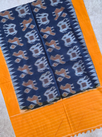 Handloom mercerised weft ikkat dupatta - KK128