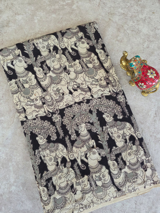 Pure kalamkari cotton running material ( 0. 5 mtrs) - DK15