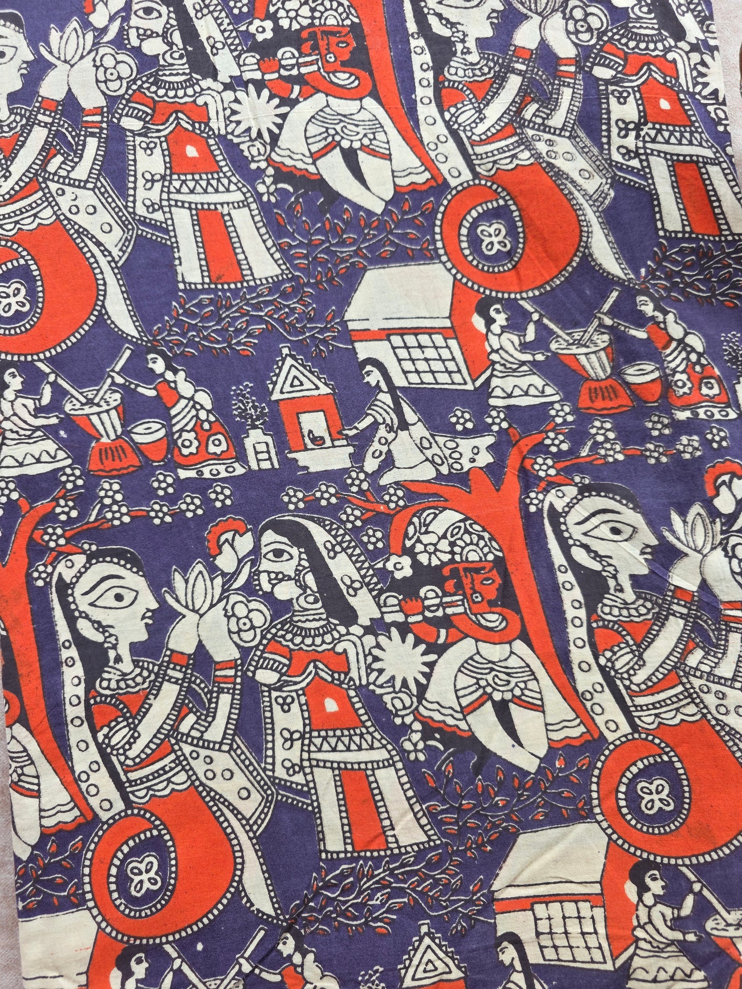 Pure kalamkari cotton running material (1 meter)- KM36