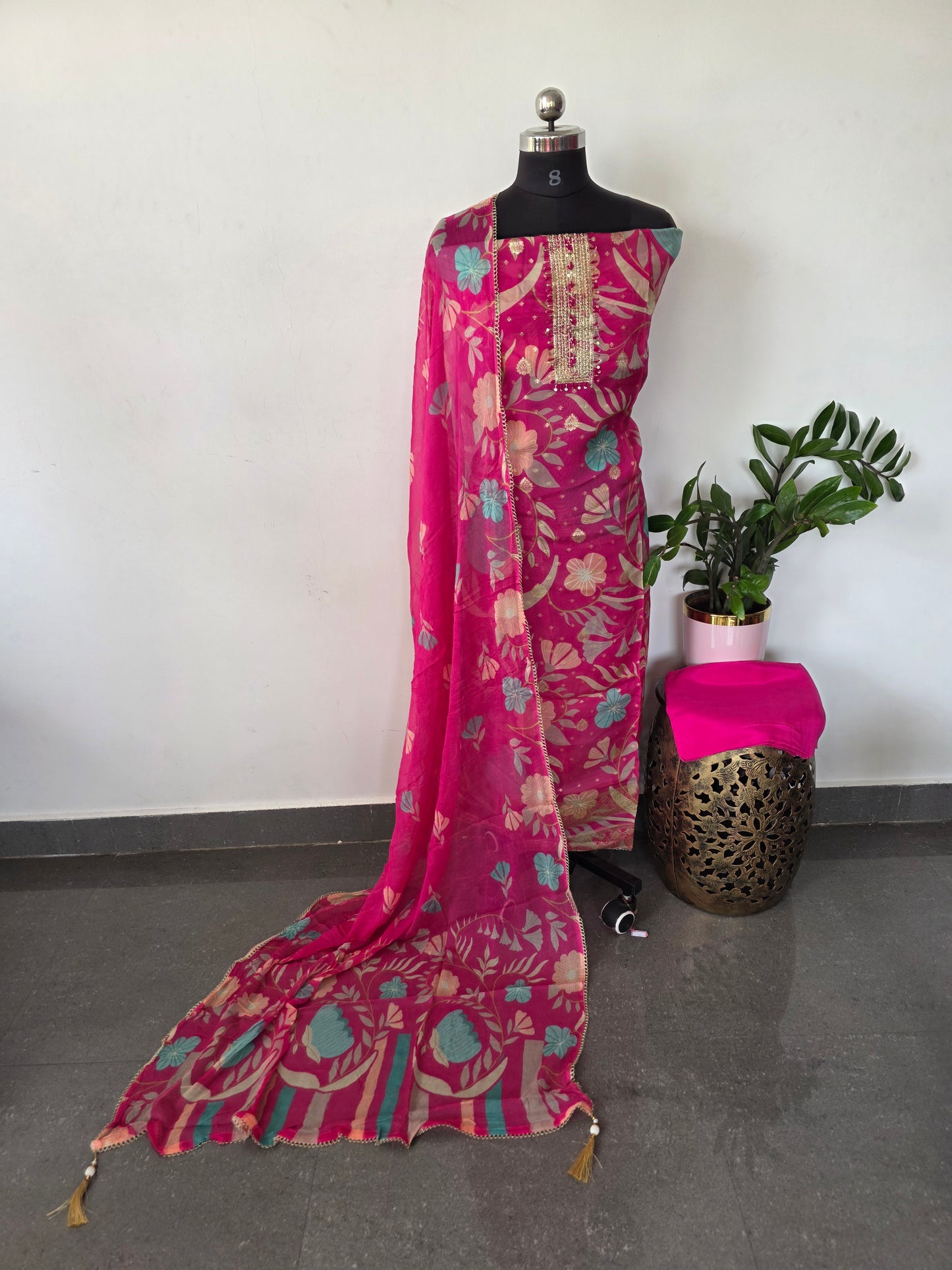 Premium viscose organza silk set - VM33