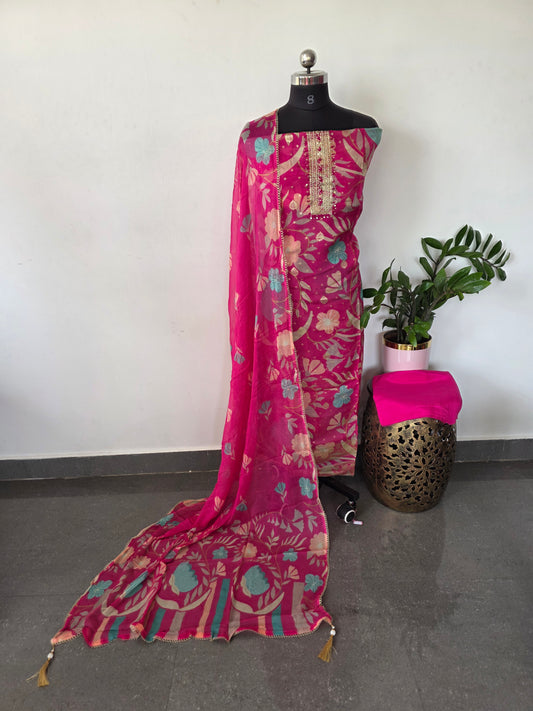 Premium viscose organza silk set - VM33