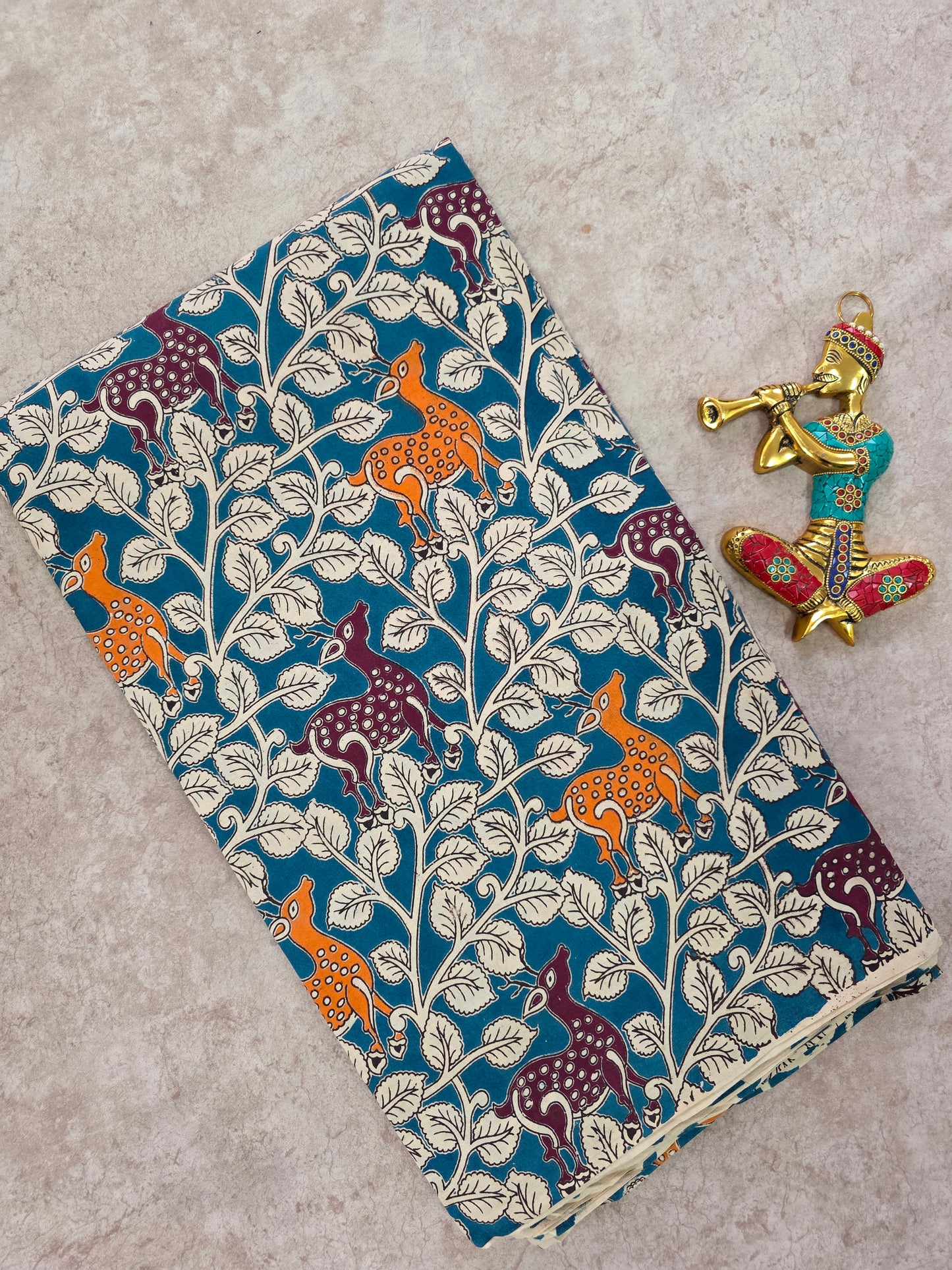 Pure kalamkari cotton running material (0.5 mtrs)-DK100