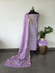 Premium zari lines silk with embroidery neck work salwar set - CLA314