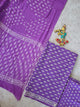 Handblock jaipuri cotton with chiffon shawl - JA593
