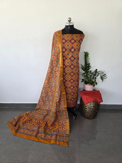 Premium semi Patola silk set - PK7