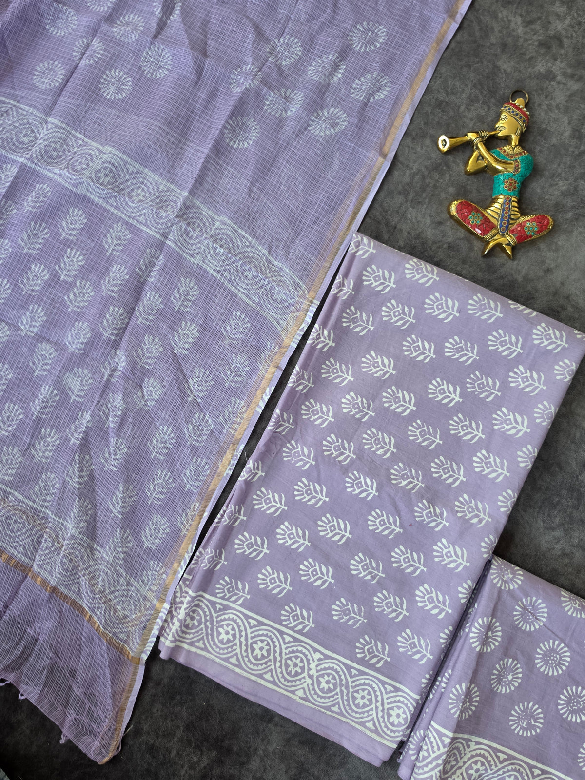 Handblock Jaipuri cotton with Kota duppatta - JA565