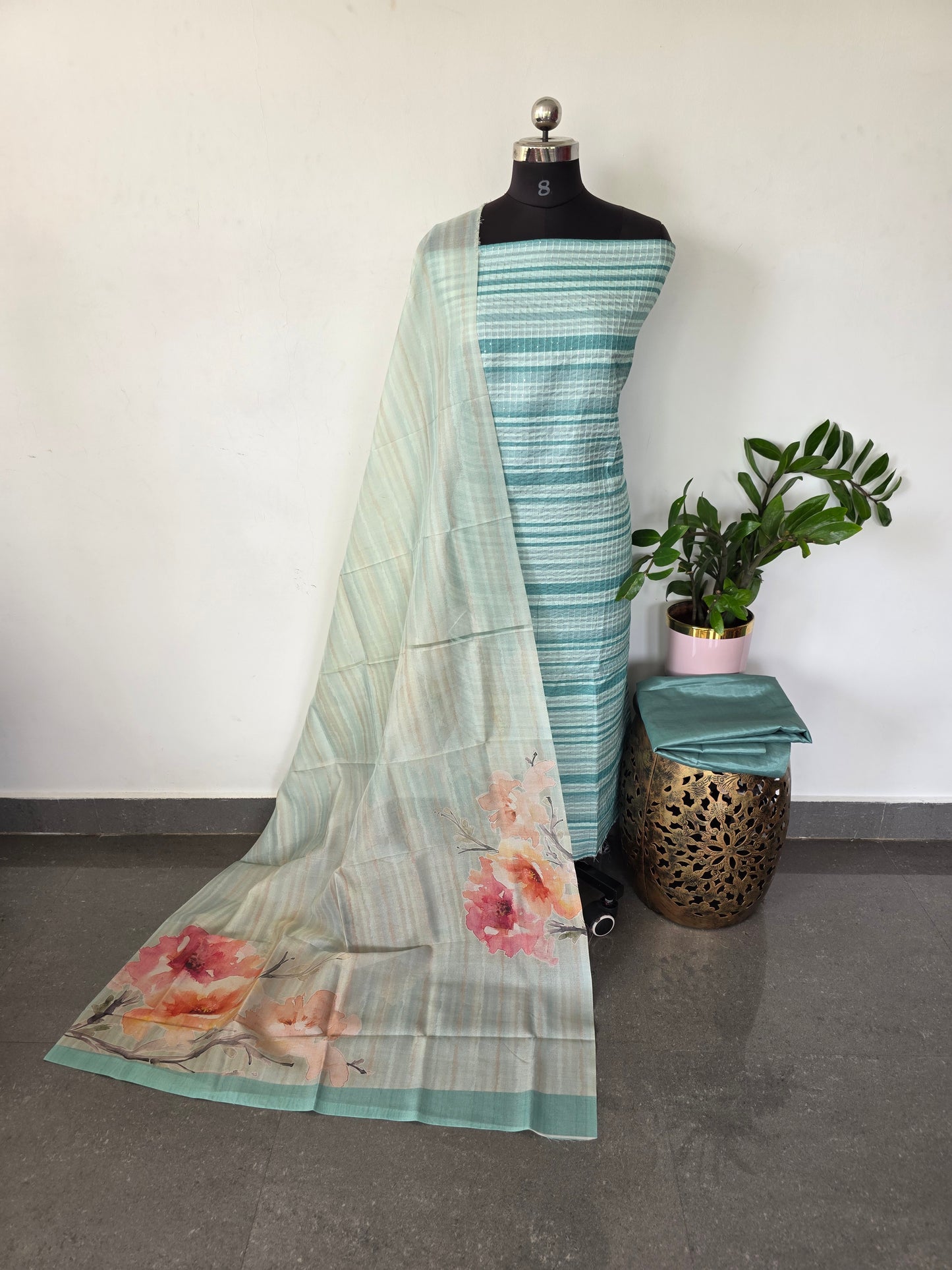 Fancy tussar silk set - CLA413